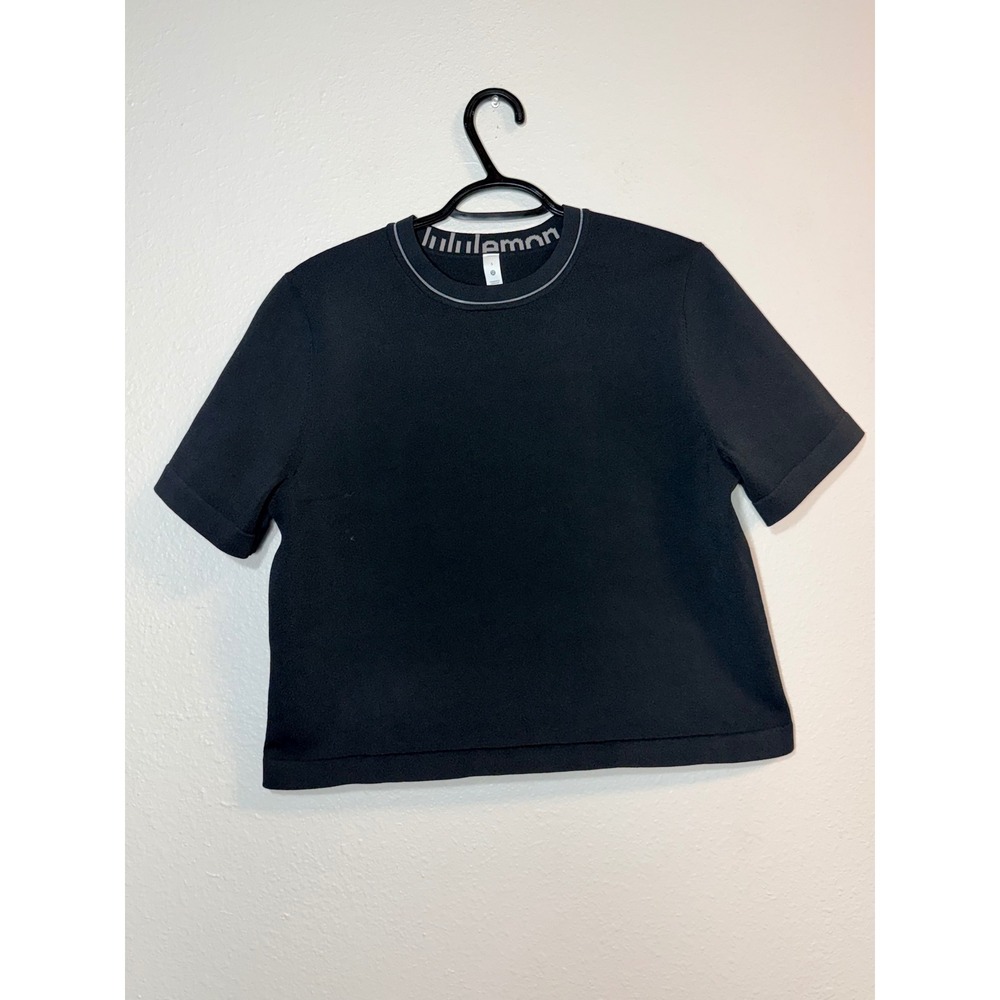 Lululemon Intention Short Sleeve Knit T-Shirt Black LW3HBVS Size S